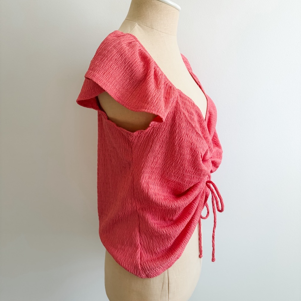 A. Byer Coral Ruched Top - Picture 4 of 10